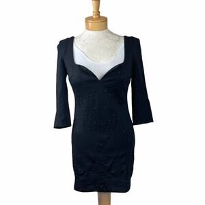 Lucy Paris Body Con Sweetheart Neckline Knit Dress M